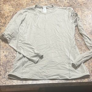 Lululemon Light Khaki Long Sleeve Crewneck Top (soft fabric)